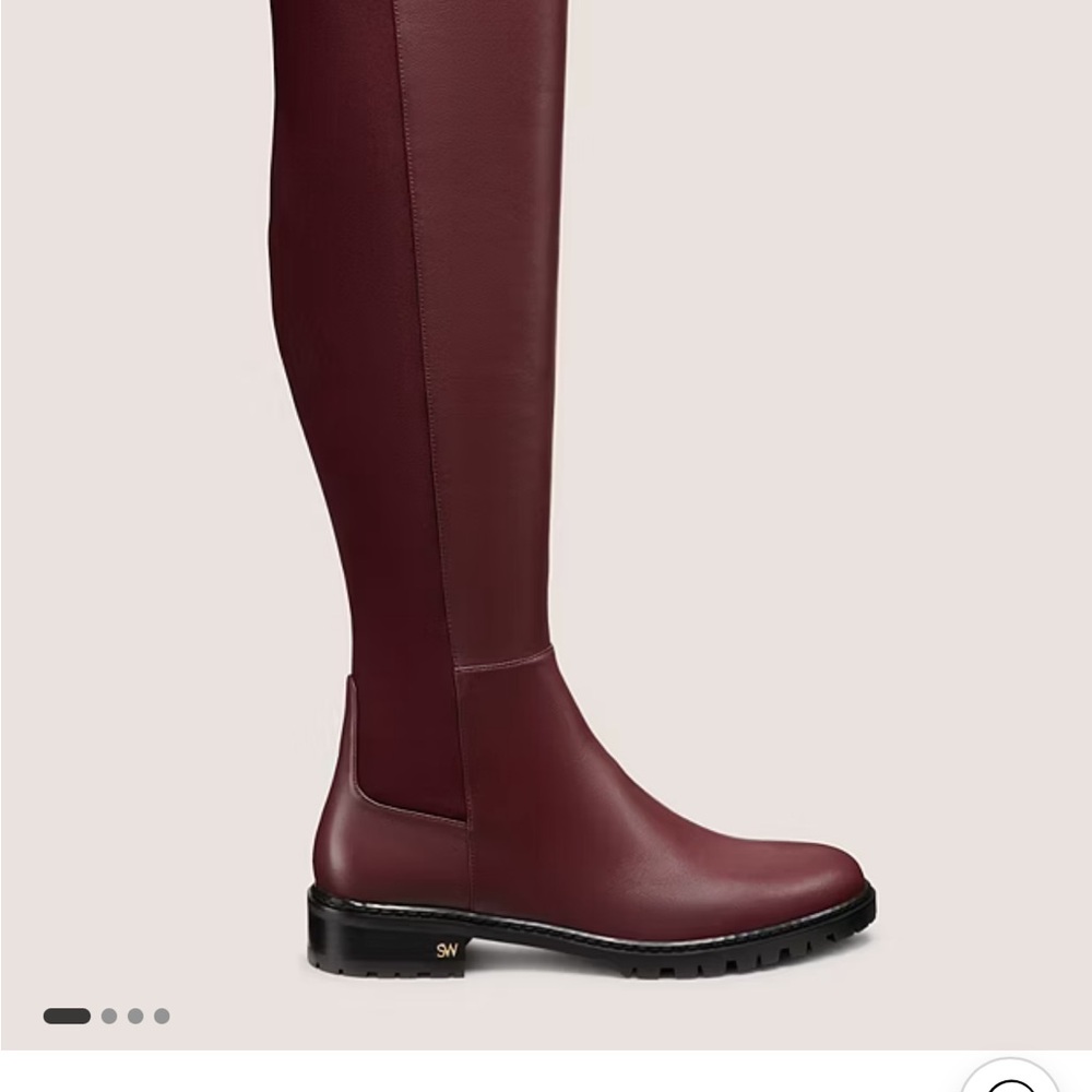 Stuart Weitzman Deep Red Over the Knee Boots